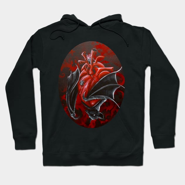 Gothic Heart with Bat Hoodie by Artelies202